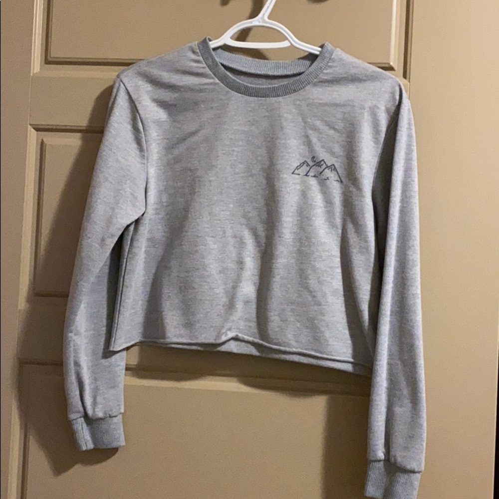 Long sleeve crop crew neck